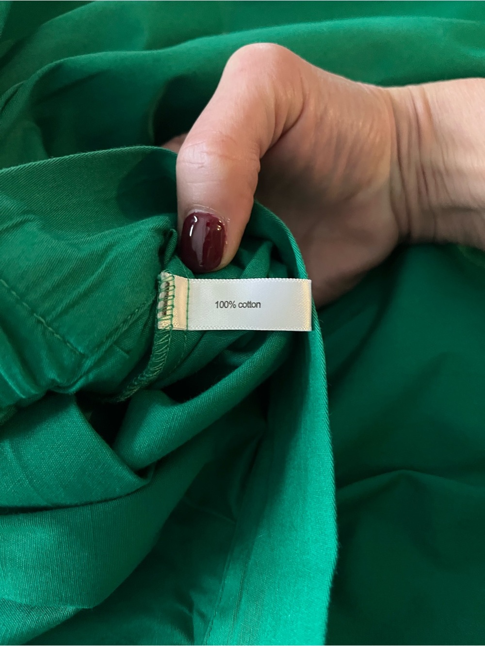 ELOQUII Kelly Green Full Midi Skirt -Box Pleat 100% Cotton - Size 18 - Picture 7 of 7